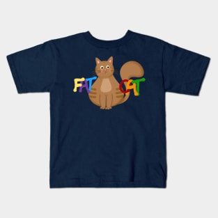 Fat Cat Cute Cat Art Kids T-Shirt